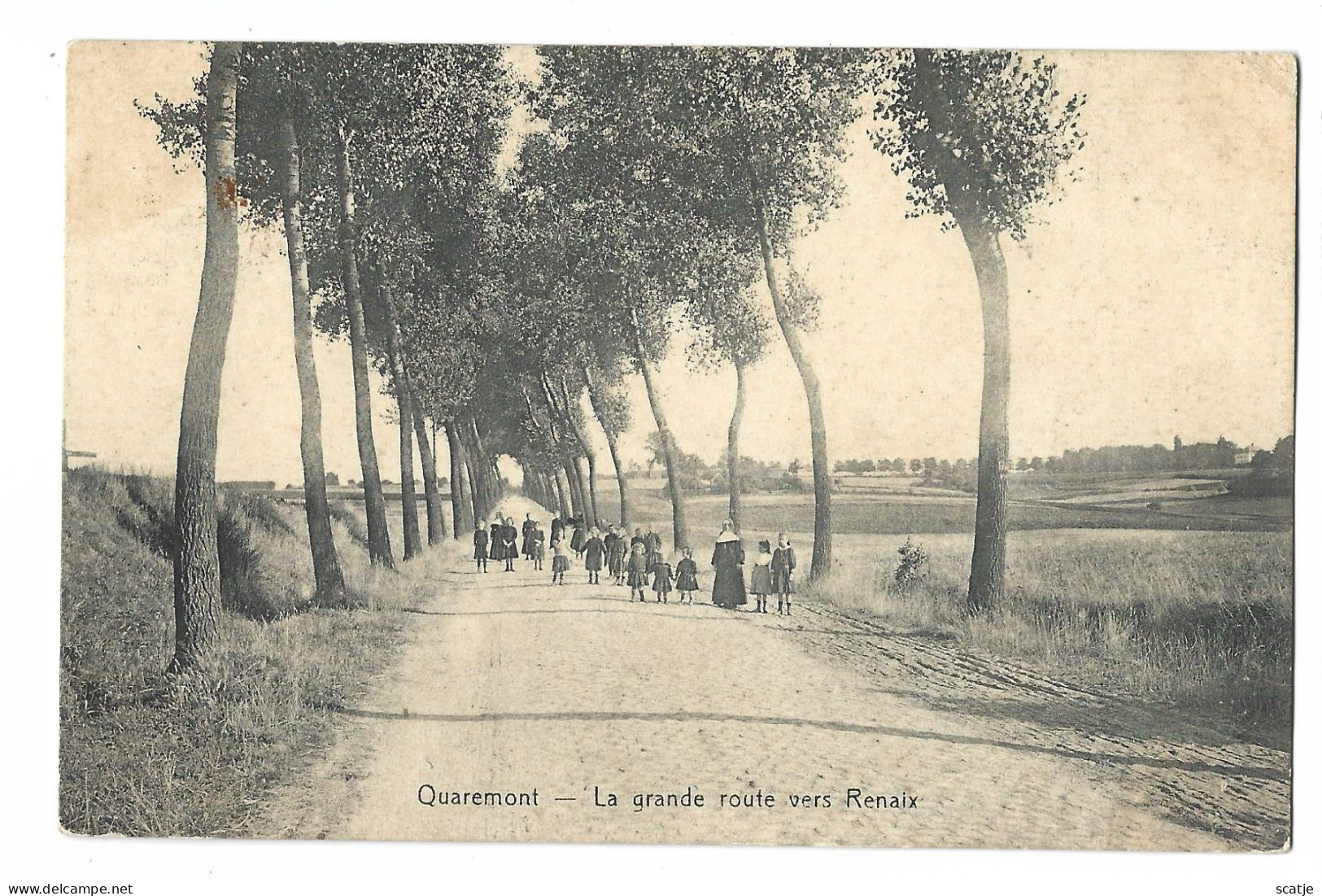 Quaremont.    -    La Grande Route Vers Renaix.   -   1913   Naar   Sint Nicolaas Waes - Kluisbergen