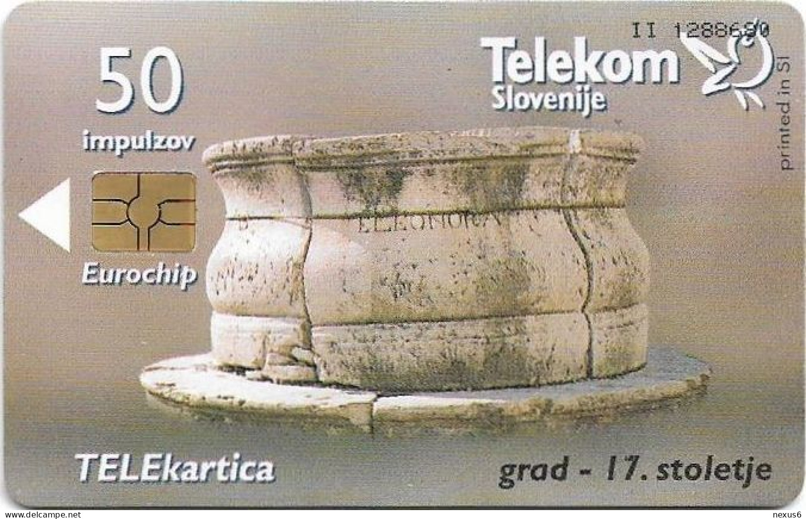 Slovenia - Telekom Slovenije - Water Well - Grad 17. Stoletje, Gem5 Red, 01.2001, 50Units, 9.960ex, Used - Slowenien