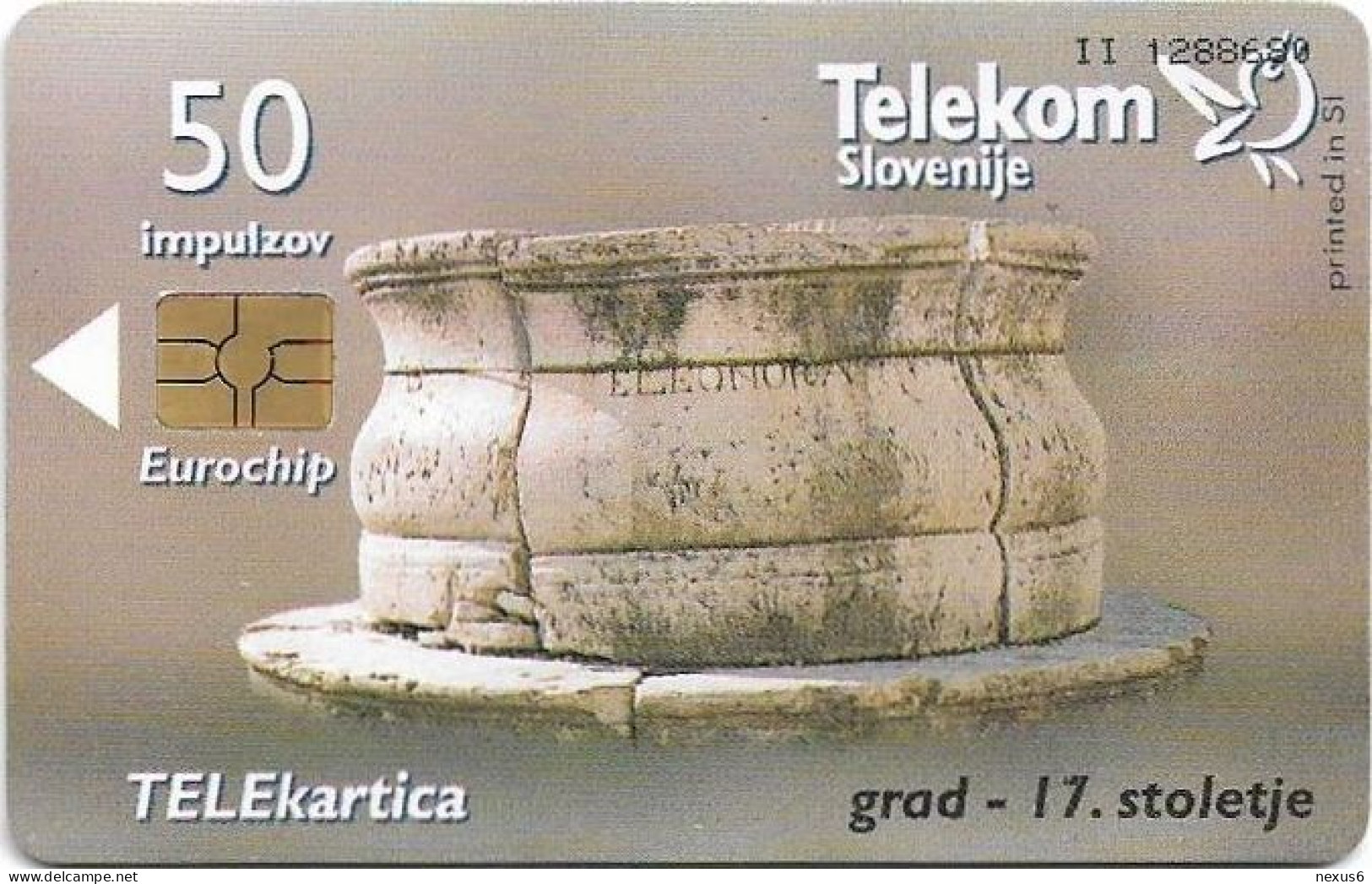 Slovenia - Telekom Slovenije - Water Well - Grad 17. Stoletje, Gem5 Red, 01.2001, 50Units, 9.960ex, Used - Slovénie