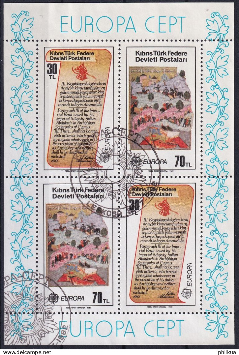 MiNr. 114 - 115 (Block 3) Türkisch-Zypern    1982, 30. Juli. Blockausgabe: Europa – Historische Ereignisse - Used Stamps