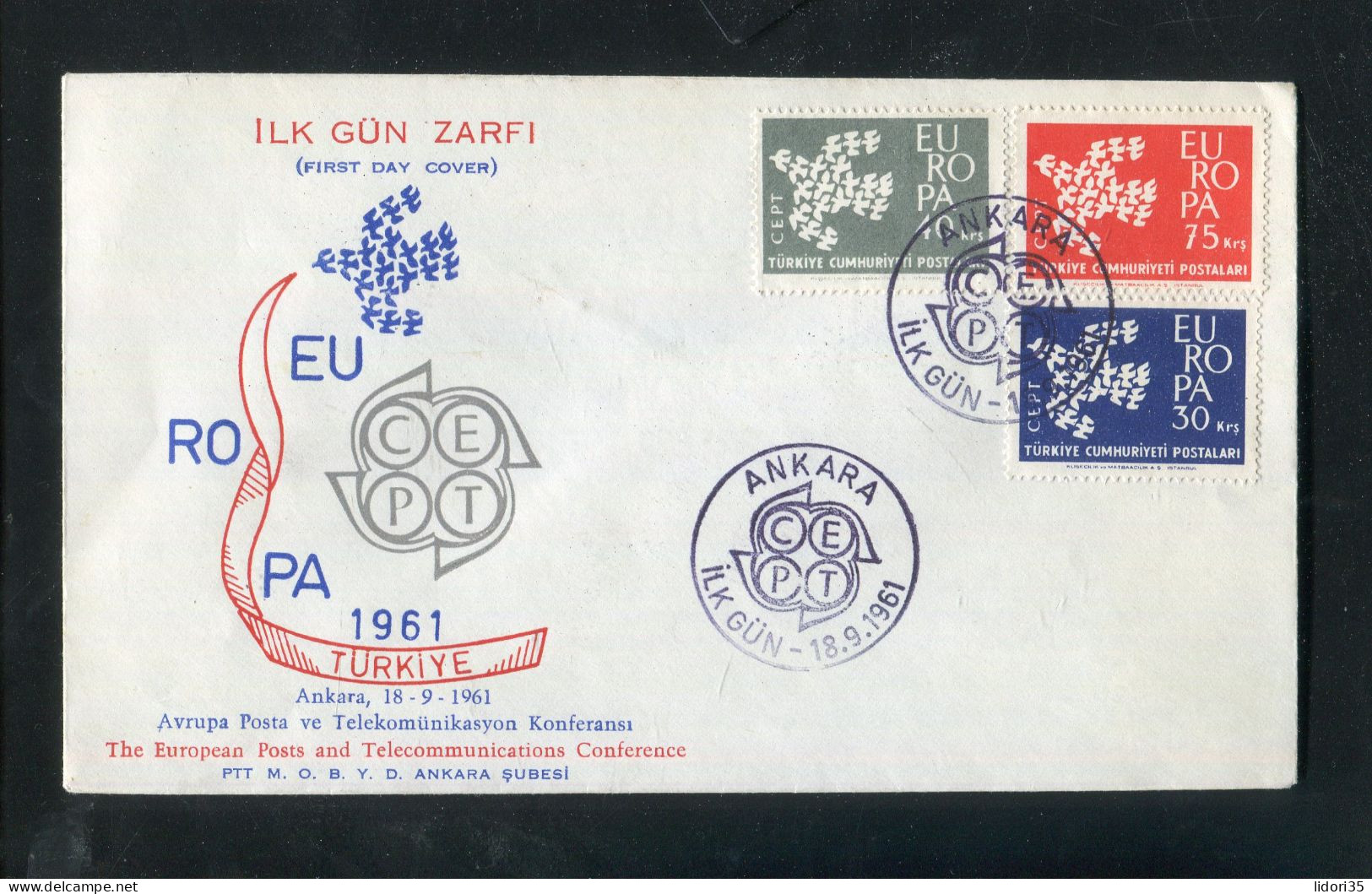 "TUERKEI" 1961, Mi. 1820-1822 "CEPT" FDC (5254) - FDC