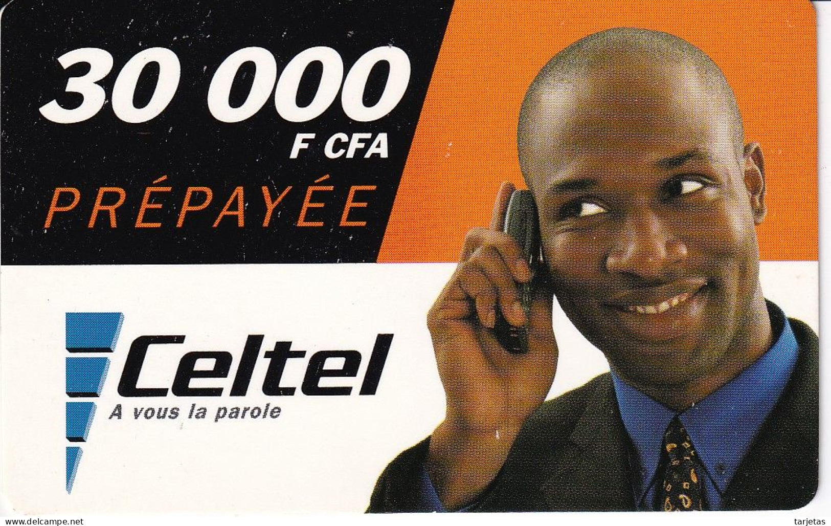 TARJETA DE BURKINA FASO DE 30000 FCFA DE CELTEL (HOMBRE-MAN) DATE 31/01/2004 - Burkina Faso