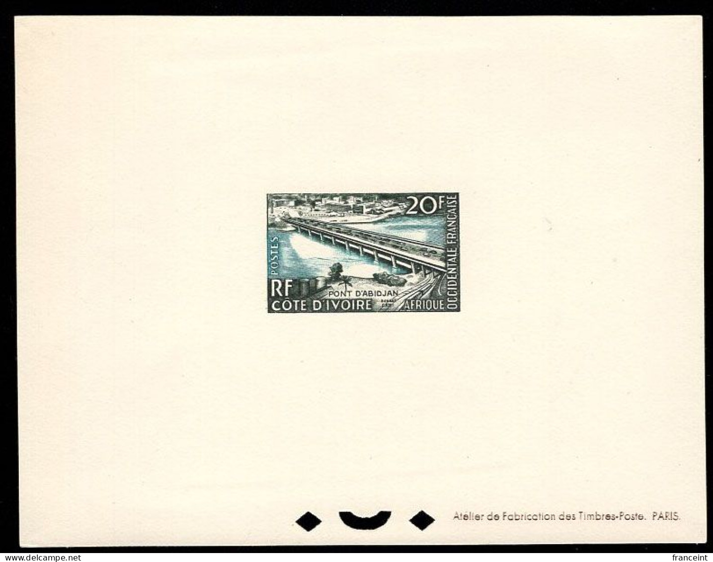 FRENCH WEST AFRICA(1958) Abidjan Bridge. Deluxe Sheet. Scott No 77, Yvert No 65. - Autres & Non Classés