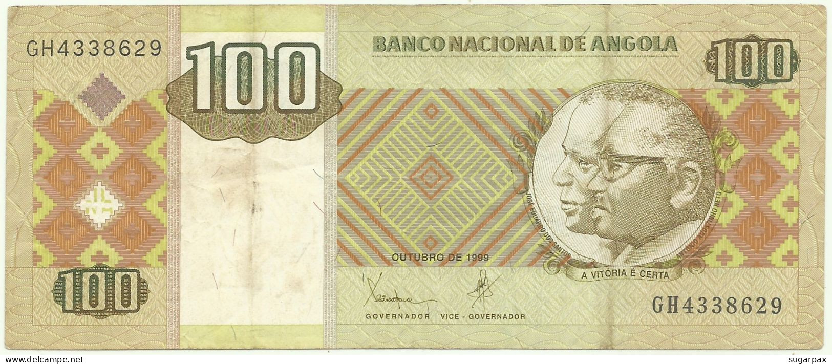 Angola - 100 Kwanzas - 10.1999 - Pick: 147.a - Serie GH - Eduardo Dos Santos E Agostinho Neto - Angola