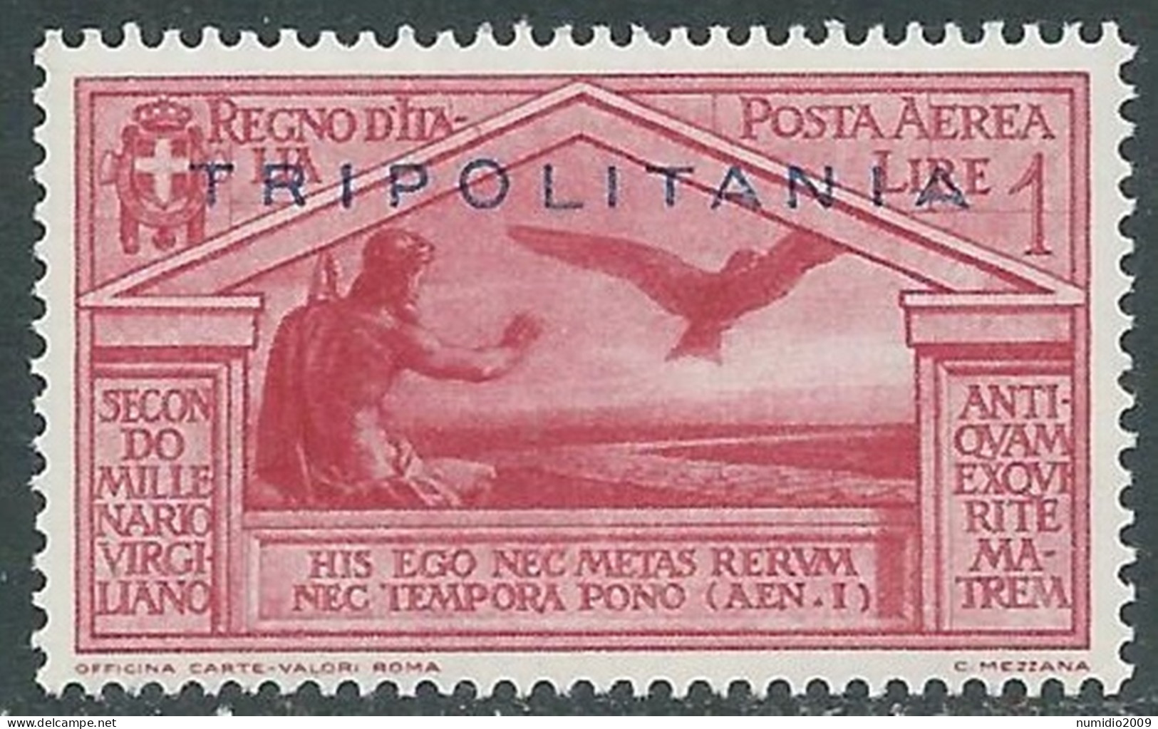 1930 TRIPOLITANIA POSTA AEREA VIRGILIO 1 LIRA MNH ** - RA9-7 - Tripolitania