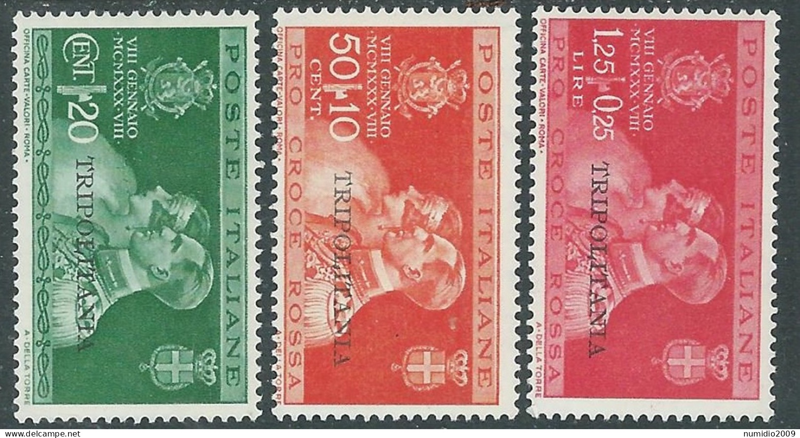 1930 TRIPOLITANIA NOZZE 3 VALORI MH * - RA9-8 - Tripolitania