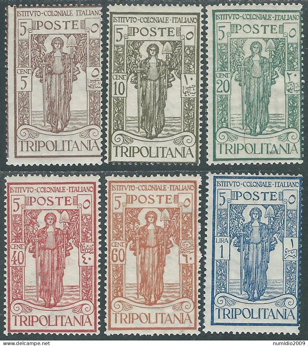 1926 TRIPOLITANIA PRO ISTITUTO COLONIALE 6 VALORI MH * - RA9-8 - Tripolitania