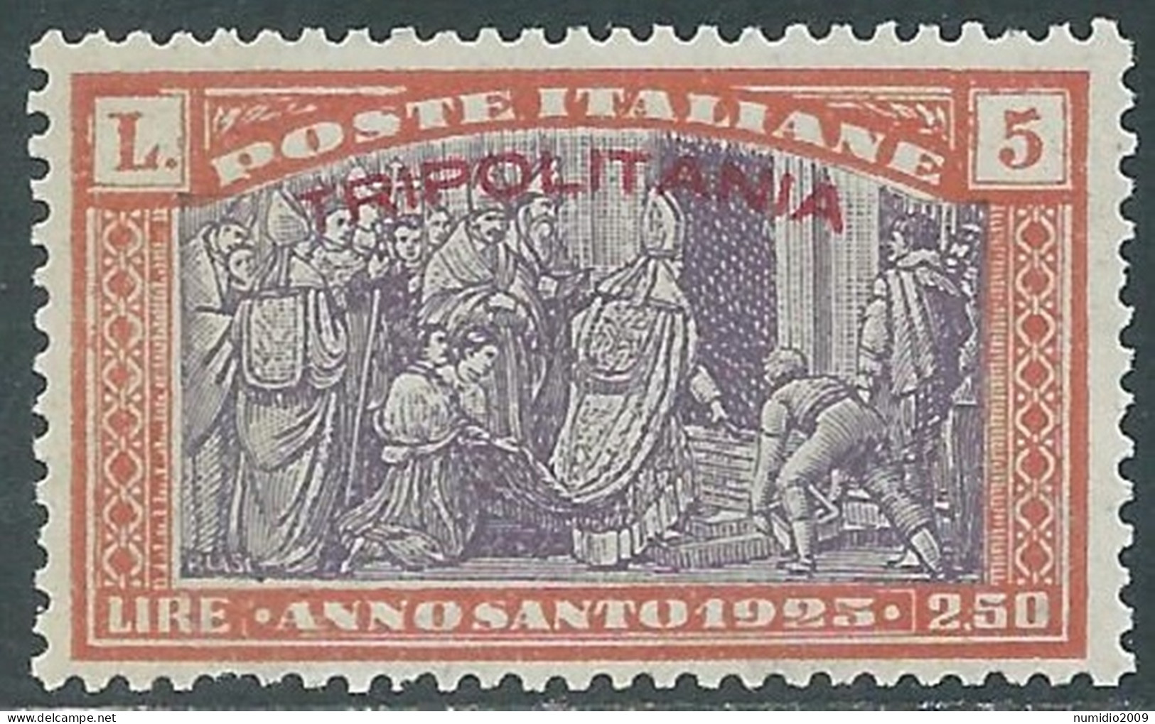 1925 TRIPOLITANIA ANNO SANTO 5 LIRE MNH ** - RA15-2 - Tripolitania