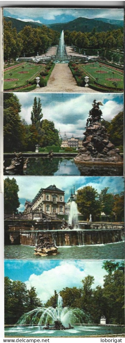 LIBRITO FLEXO DE POSTALES CON 21 VISTAS Y HOJAS CON PEQUEÑA HISTORIA.- LA GRANJA DE SAN ILDEFONSO - SEGOVIA.- ( ESPAÑA )