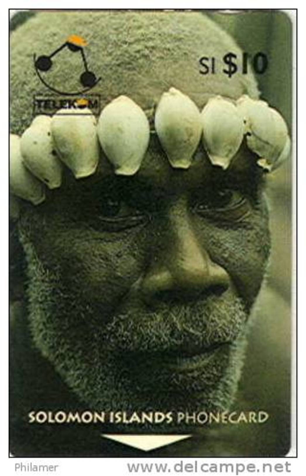 Salomon Solomon Telecarte Phonecard 10 Dollars Visage Pere AVEC B Ut TBE - Solomon Islands