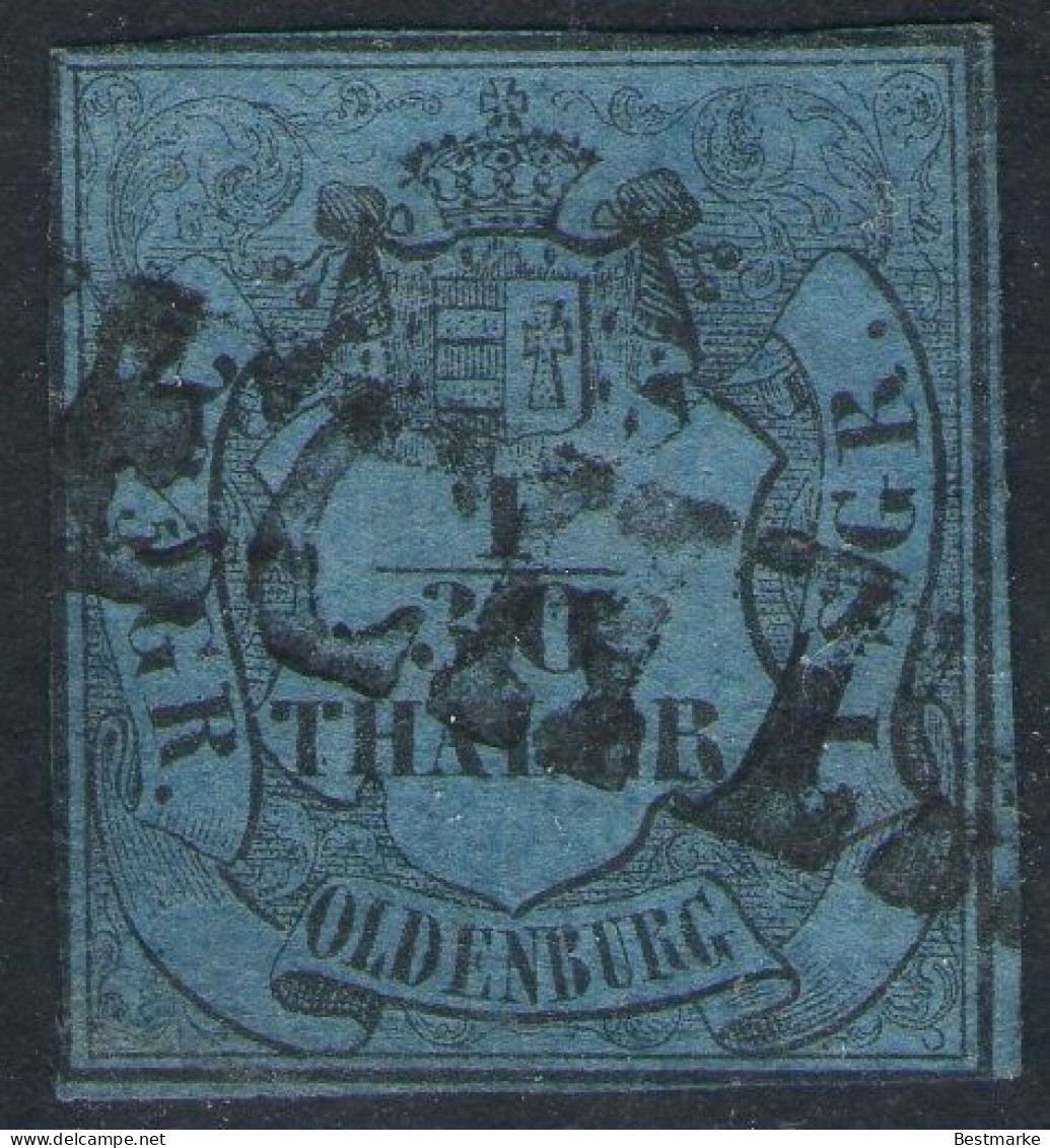 L1 VECHTA In Schwarz Auf 1/10 Thaler Blau - Oldenburg Nr. 2 I - Oldenbourg