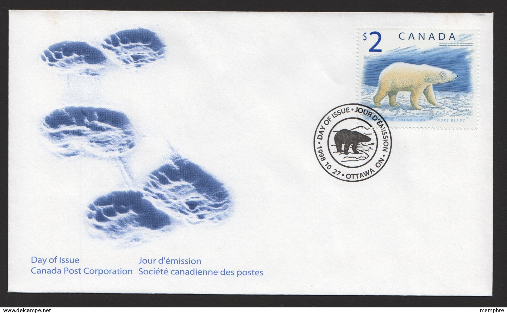1998  $2 Definitive Polar Bear Sc 1690 Single - 1991-2000