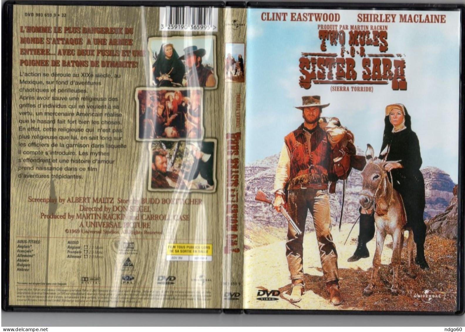 DVD Western - Two Mules For Sister Sara / Sierra Torride (1969 ) Avec Clint Eastwood - Western