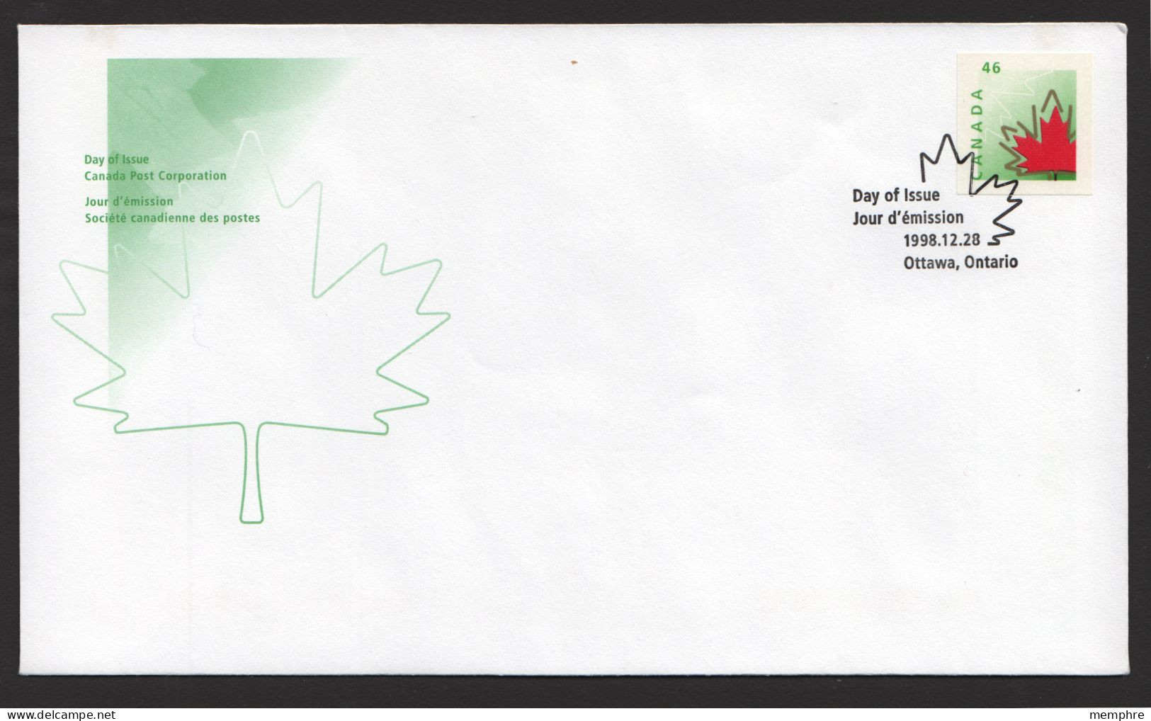 1998  46 Cents Stylized Maple Leaf Single From ATM Booklet  Sc 1699 - 1991-2000