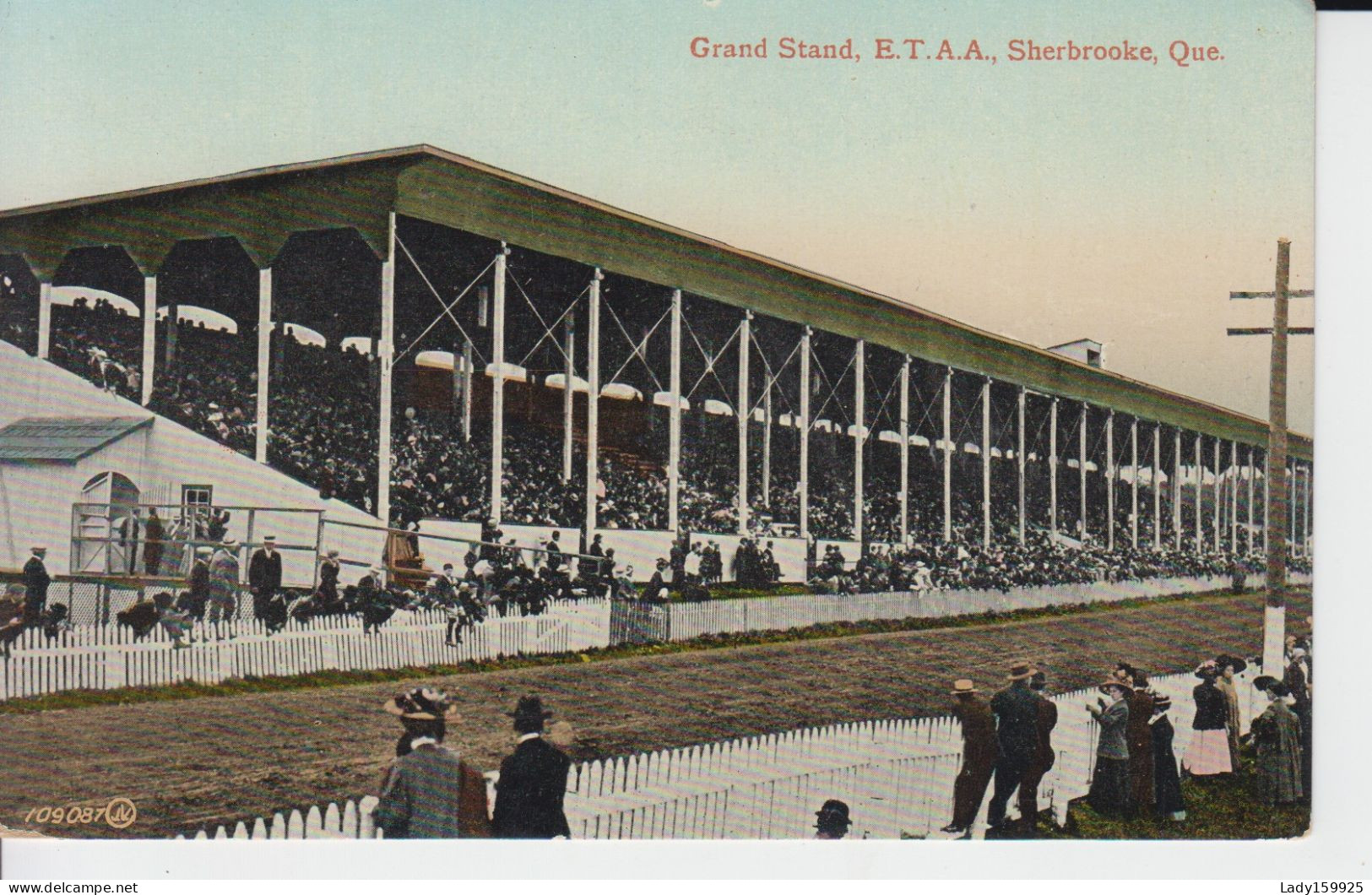 Grand Stand E.T.A.A. Sherbrooke Québec Canada. Animation,  Foule Rassemblée, Assis Clôture,    2s - Sherbrooke