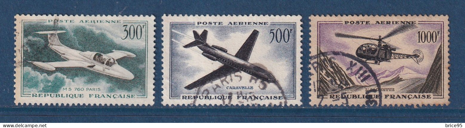 France - YT PA N° 35 à 37 - Oblitéré - Poste Aérienne - 1957 à 1959 - 1927-1959 Oblitérés