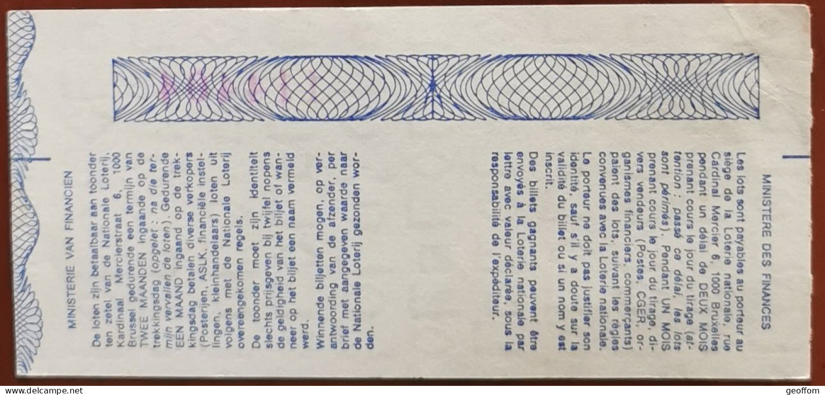 Billet De Loterie Nationale Belgique 1987 6e Tranche De La Saint Valentin - 11-2-1987 - Billetes De Lotería