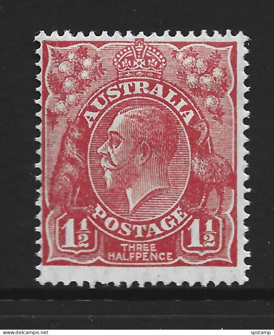 Australia 1926 - 1930 1 & 1/2d Scarlet KGV Definitive SM Wmk Perf 14 Fine Mint , HR - Ongebruikt