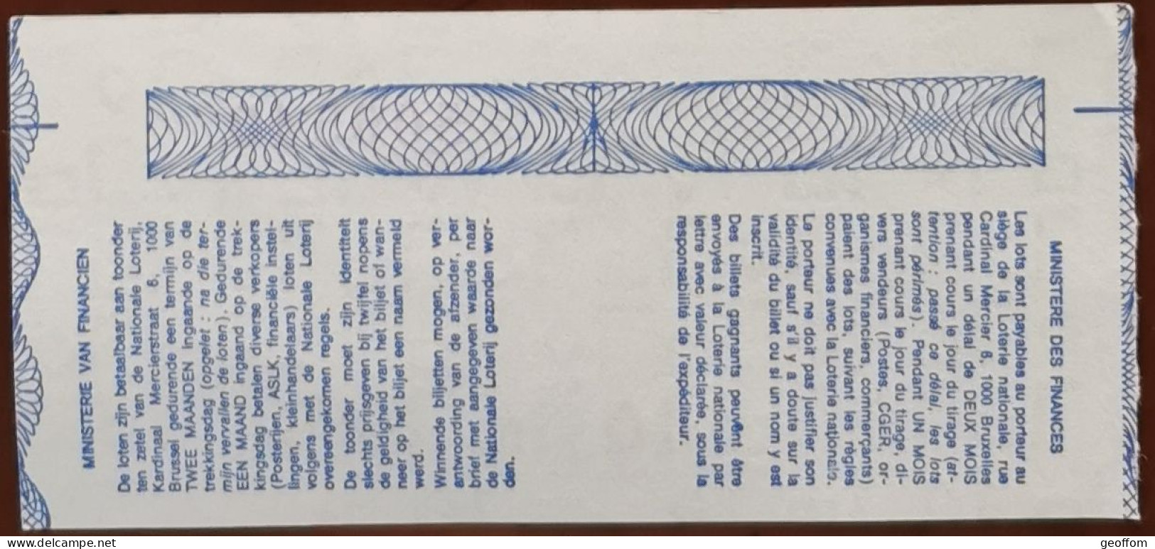 Billet De Loterie Nationale Belgique 1987 14e Tranche Des Arts D'Agrément - 8-4-1987 - Billetes De Lotería