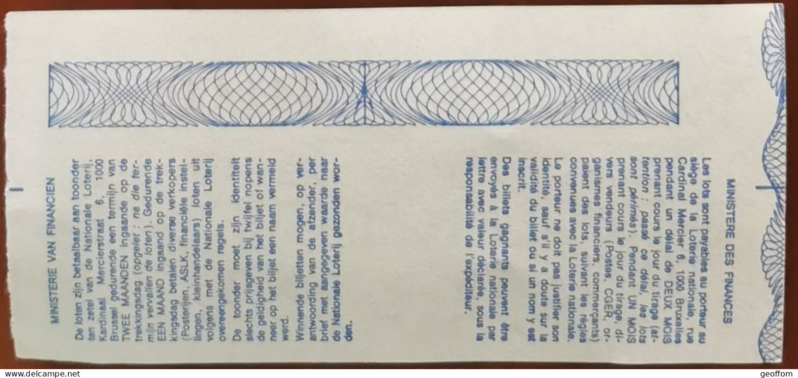 Billet De Loterie Nationale Belgique 1987 18e Tranche De La Chanson - 6-5-1987 - Billetes De Lotería