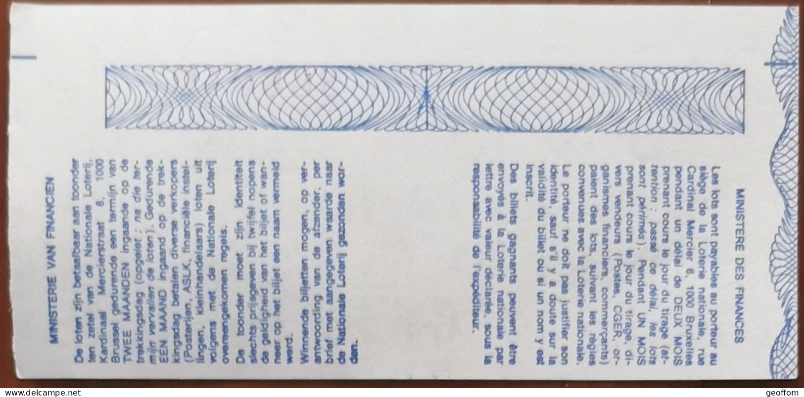 Billet De Loterie Nationale Belgique 1987 19e Tranche Des Mères - 13-5-1987 - Billetes De Lotería