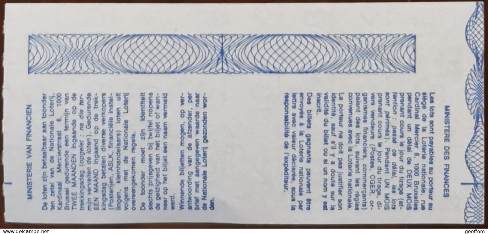 Billet De Loterie Nationale Belgique 1987 22e Tranche Des Gémeaux - 3-6-1987 - Billetes De Lotería