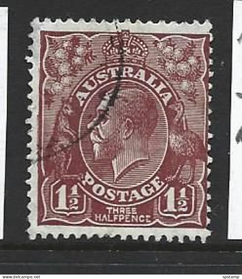 Australia 1926 - 1930 1 & 1/2d Reddish Brown KGV Definitive SM Watermark Perf 13.5 X 12.5 FU , Selected CDS - Gebruikt