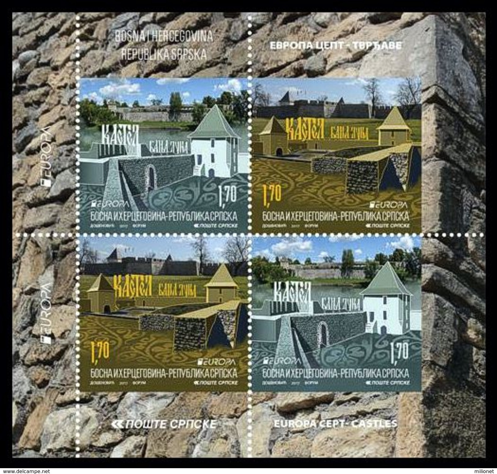 SALE!!! BOSNIA HERZEGOVINA SERBIA SERB POST PALE BOSNIE BOSNIEN 2017 EUROPA CEPT CASTLES Booklet ** - 2017