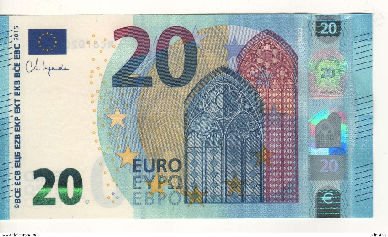 20 EURO  'Austria'   Ch.Lagarde   N 009 G6   NC6702098957  /  FDS - UNC - 20 Euro