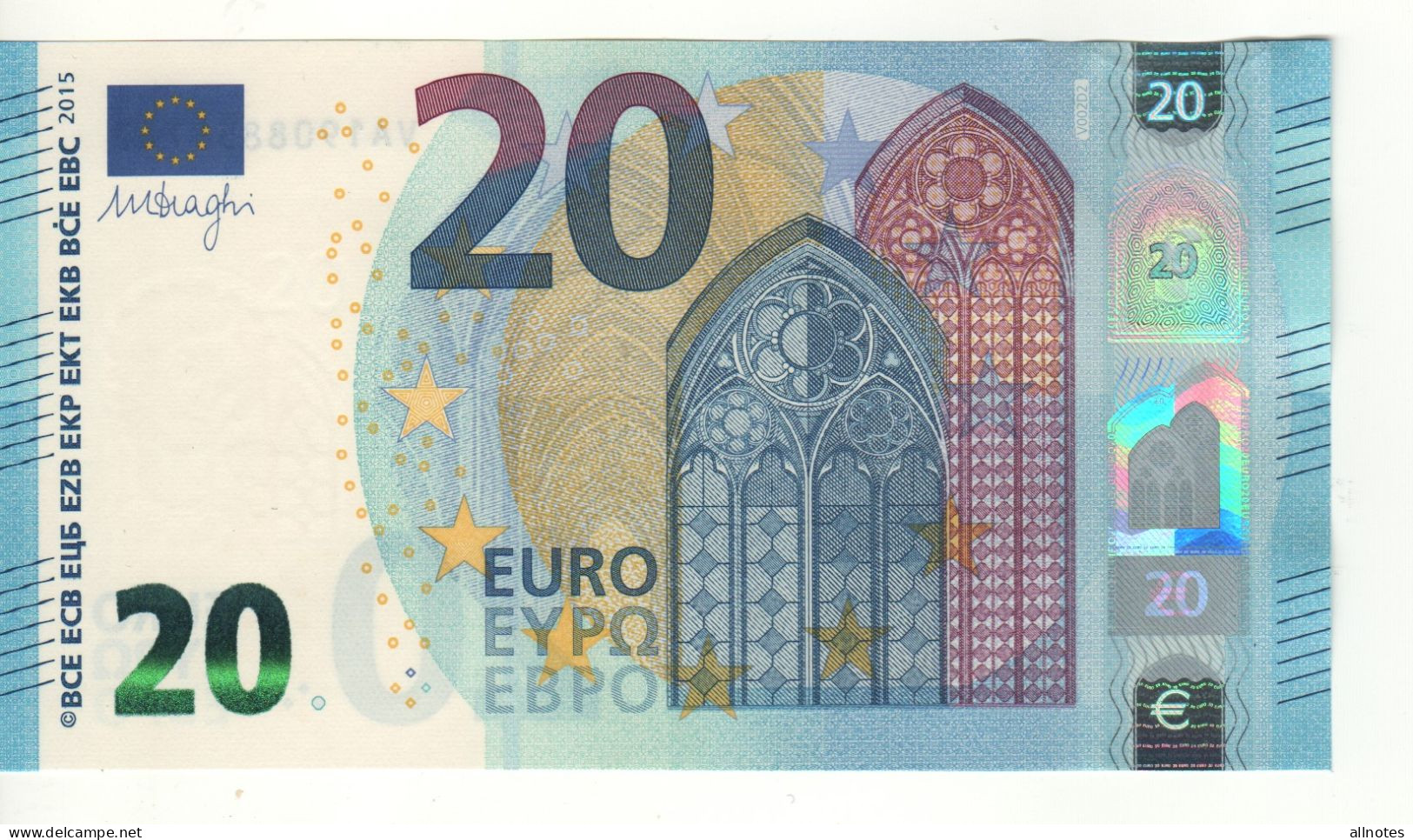 20 EURO  'Spain'     Draghi  V 002 D2   VA1908855839  /  FDS - UNC - 20 Euro