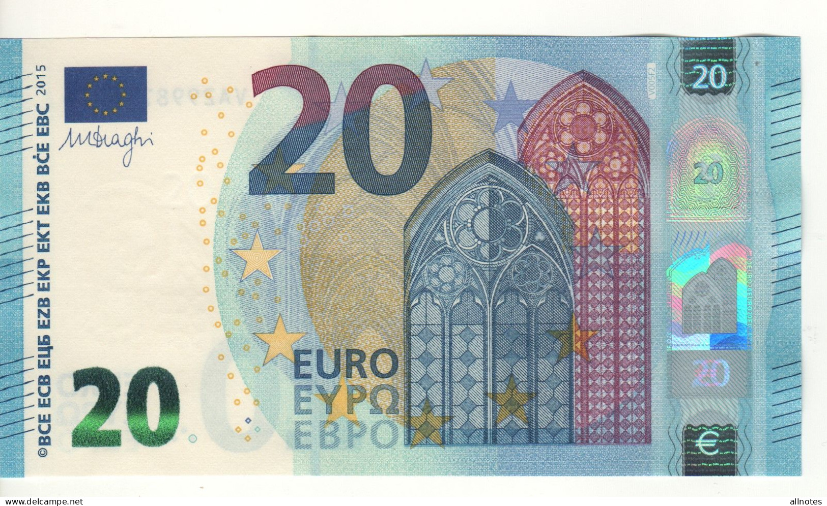 20 EURO  'Spain'     Draghi  V 005 F2   VA2998796258  /  FDS - UNC - 20 Euro