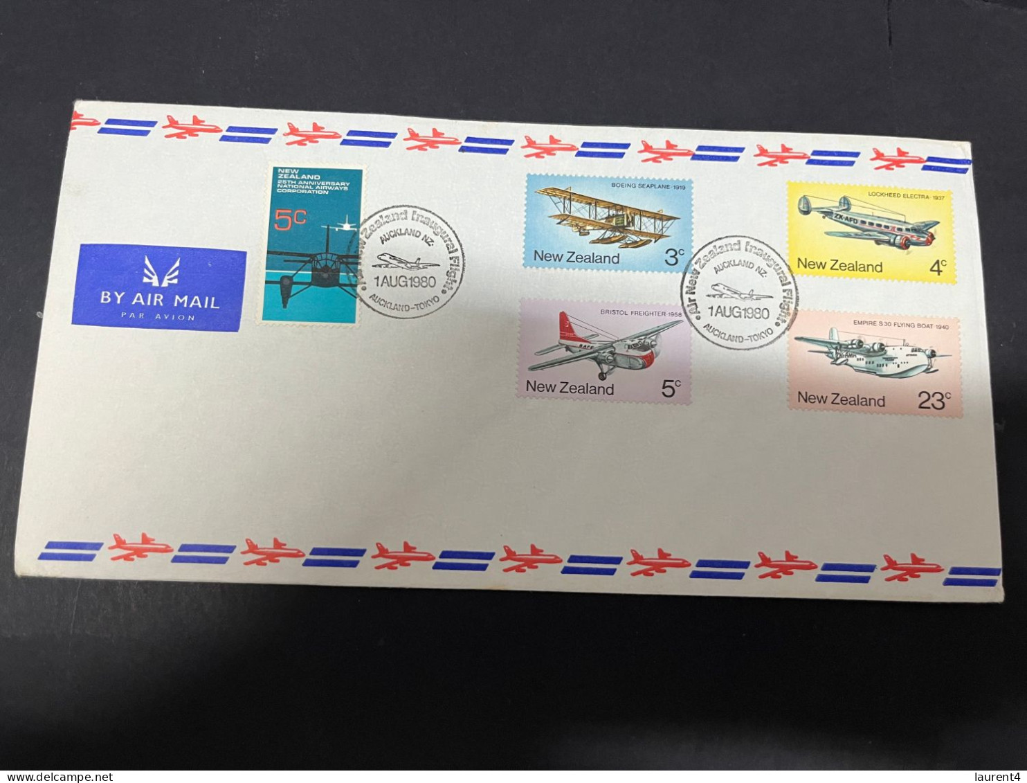 4-1-2024 (4 W 19) Letter Posted Via Air Mail From New Zealand To Japan (1st Flight Auckland To Tokyo) 1980 - Sonstige (Luft)