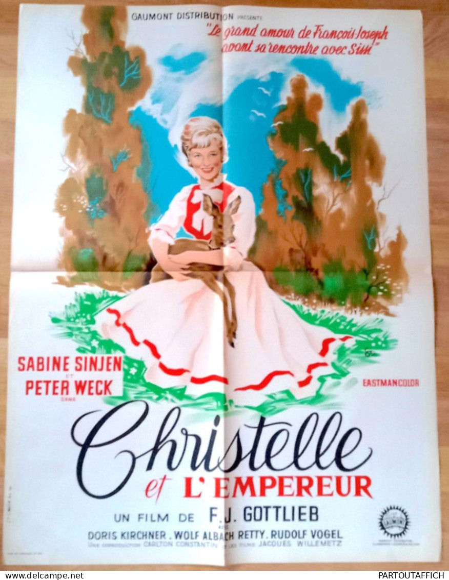 Affiche Originale Ciné CHRISTELLE ET L'EMPEREUR (DIE FORSTERCHRISTEL) Sabine SINJEN 1962 60X80cm Illu GG Noel - Affiches & Posters