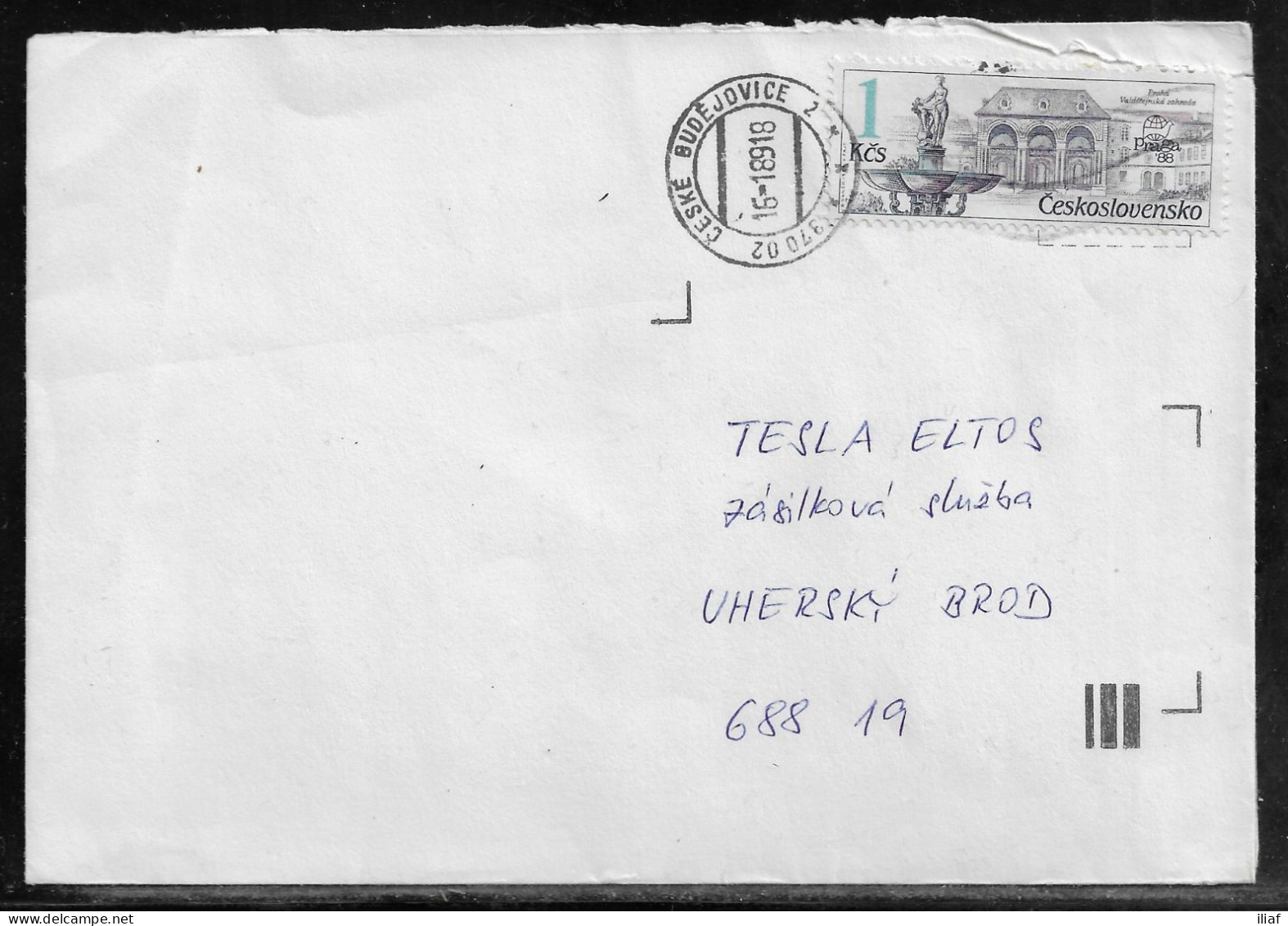 Czechoslovakia. Stamp Sc. 2705 On Letter, Sent From Ceske Budejovoce On 16.01.89 For “Tesla” Uhersky Brod. - Covers & Documents