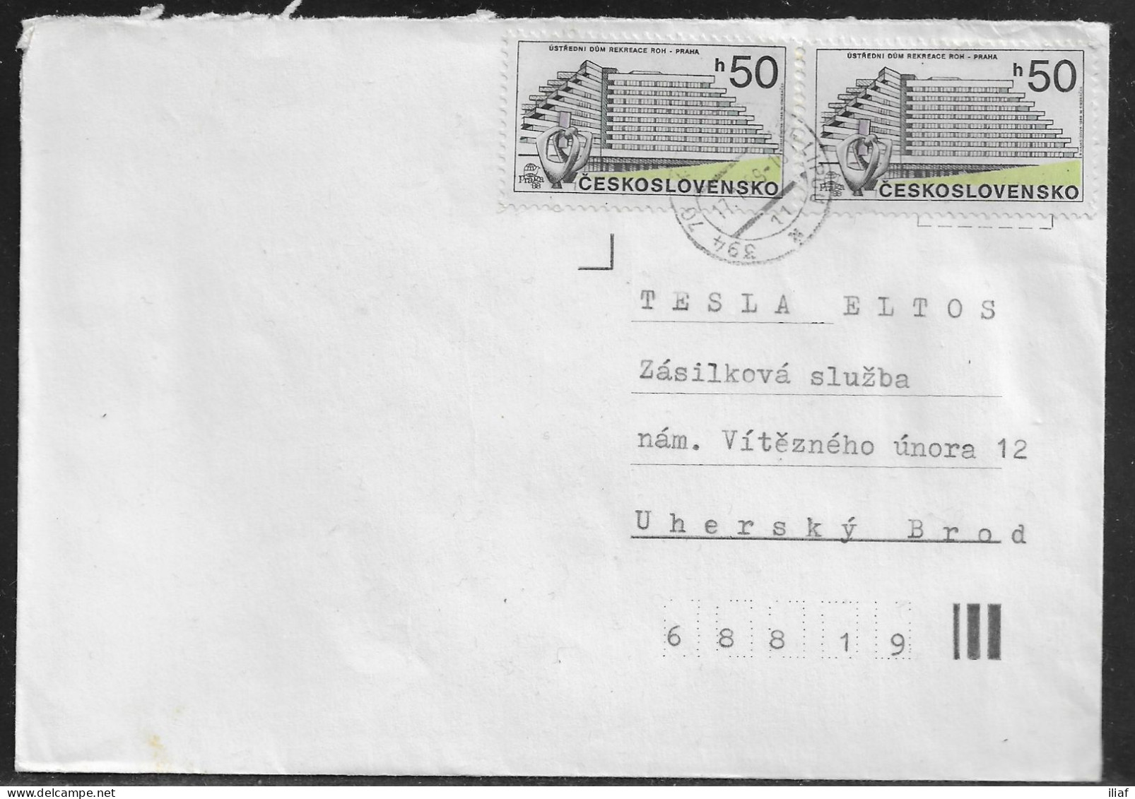 Czechoslovakia. Stamp Sc. 2710 On Letter, Sent 17.01.89 For “Tesla” Uhersky Brod. - Lettres & Documents