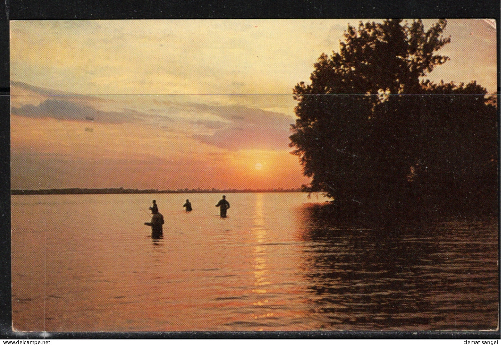 209aa* GREETINGS FROM PRINCE GEORGE * FISHING AT SUNSET * 1961 **! - Prince George