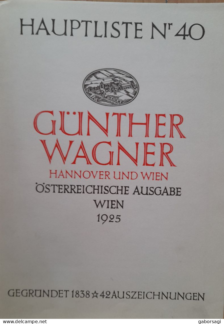 Hauptliste Nr.40 Günther Wagner Pelikan - Kataloge