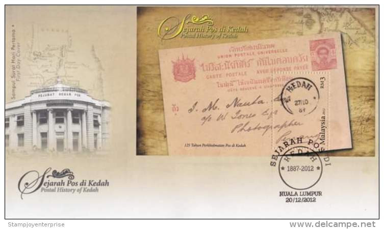 Malaysia Postal History Of Kedah 2012 Map (miniature FDC) - Malaysia (1964-...)