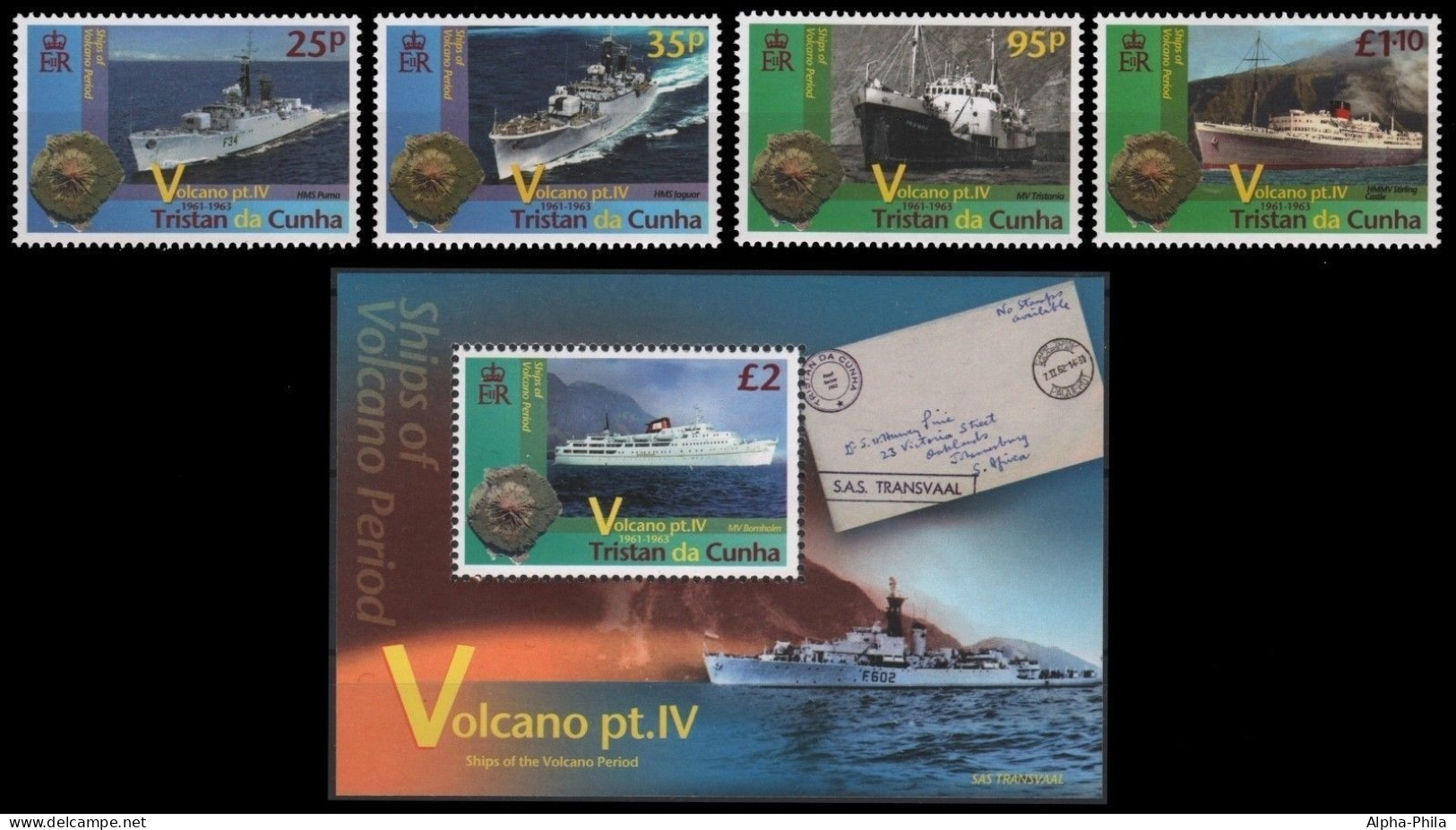 Tristan Da Cunha 2013 - Mi-Nr. 1157-1160 & Block 69 ** - MNH - Schiffe / Ships - Tristan Da Cunha
