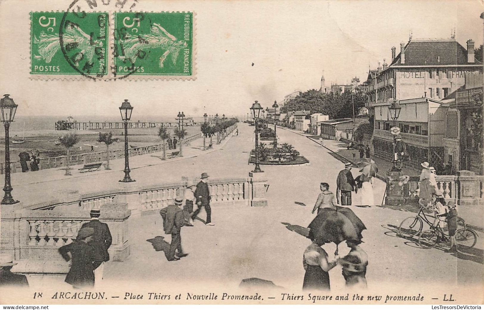 FRANCE - Arcachon - Place Thiers Et Nouvelle Promenade - Animé - Carte Postale Ancienne - Arcachon