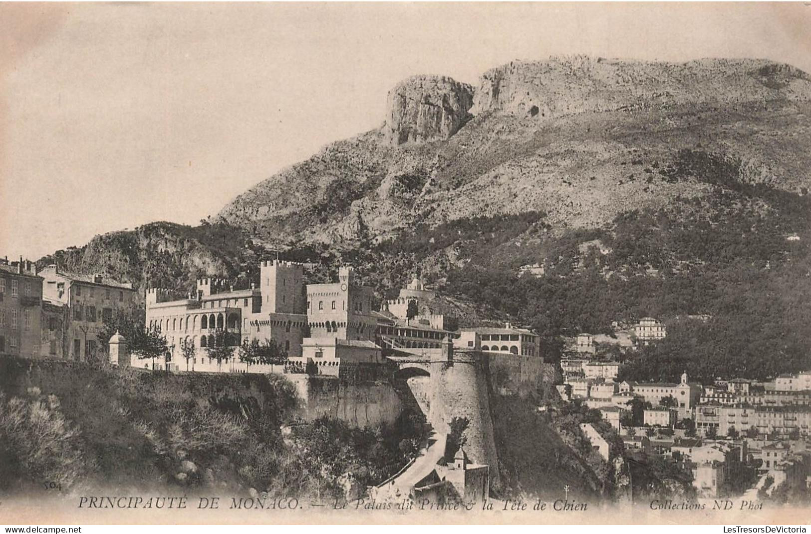 MONACO - Vue Sur Le Palais Du Prince Et La Tête De Chien - Carte Postale Ancienne - Prinselijk Paleis