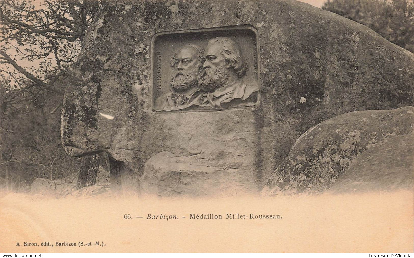 FRANCE - Barbizon - Médaillon Millet Rousseau - Carte Postale Ancienne - Barbizon