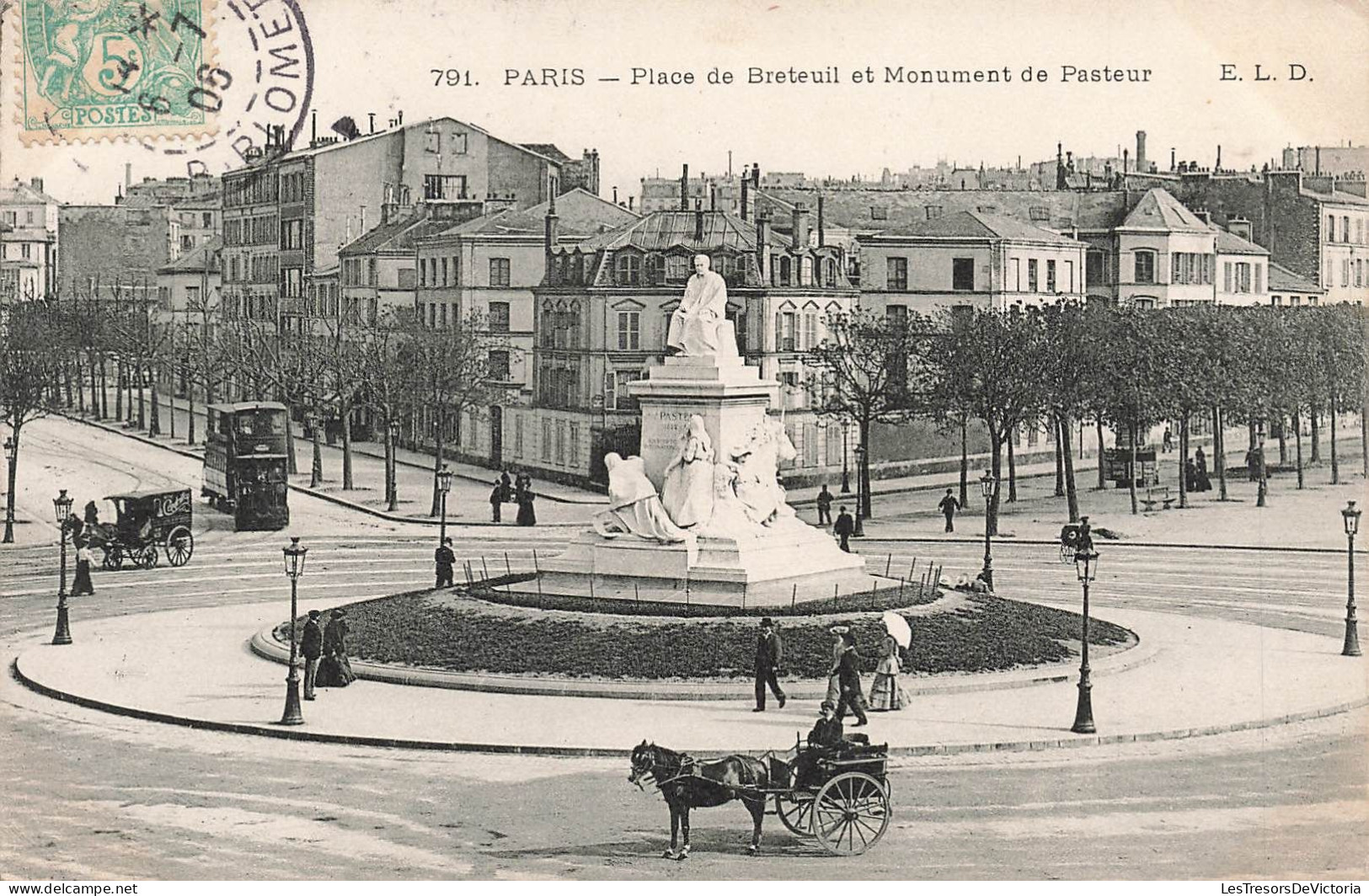 FRANCE - Paris - Place De Breteuil Et Monument De Pasteur - Carte Postale Ancienne - Plazas