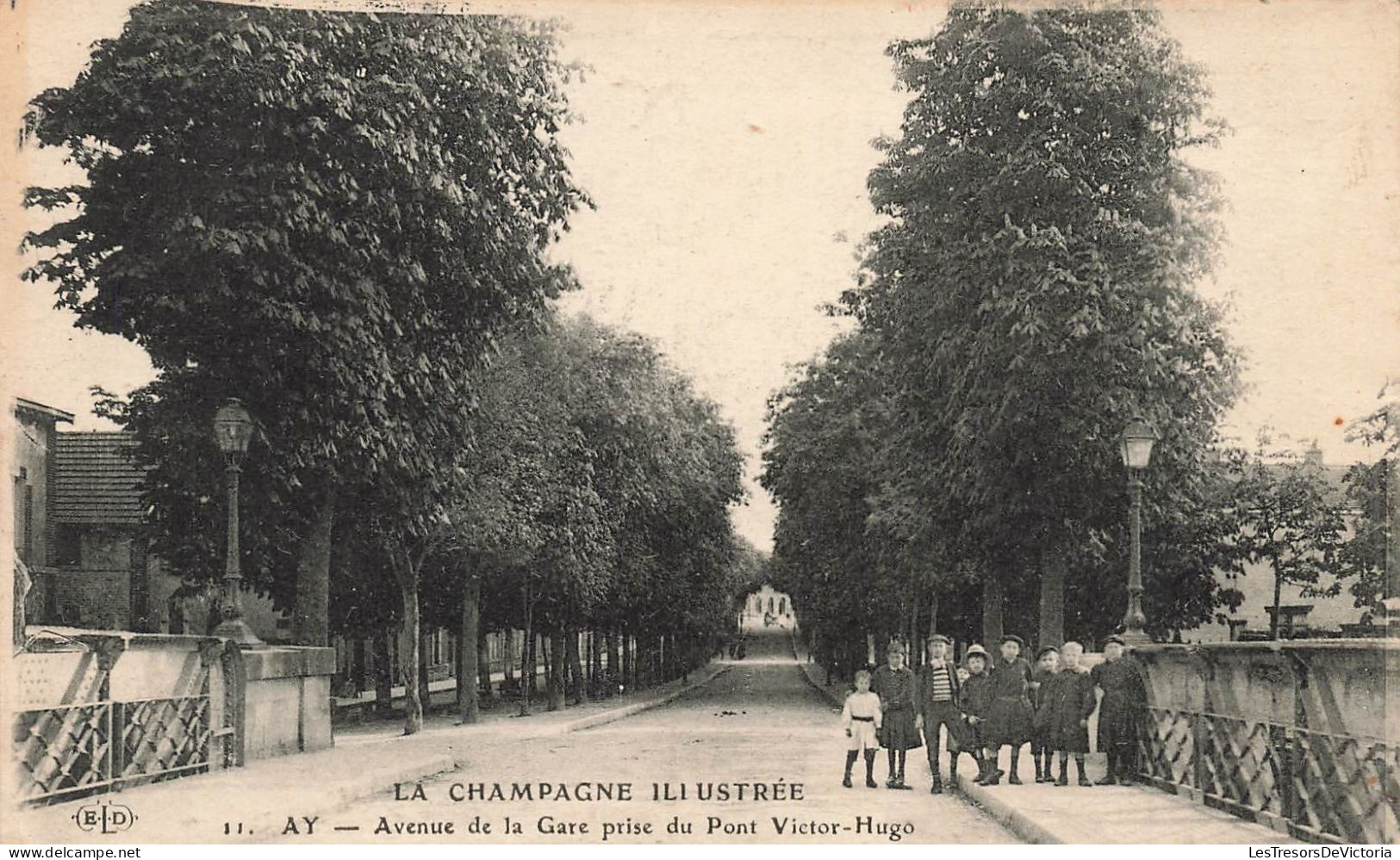 FRANCE - La Champagne Illustrée - Ay - Avenue De L Gare Prise Du Pont Victor Hugo - Carte Postale Ancienne - Ay En Champagne