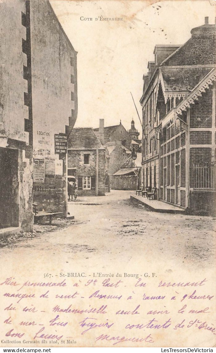 FRANCE - St Briac - L'Entrée Du Bourg - GF - Location De Voitures - Dos Non Divisé - Carte Postale Ancienne - Saint-Briac