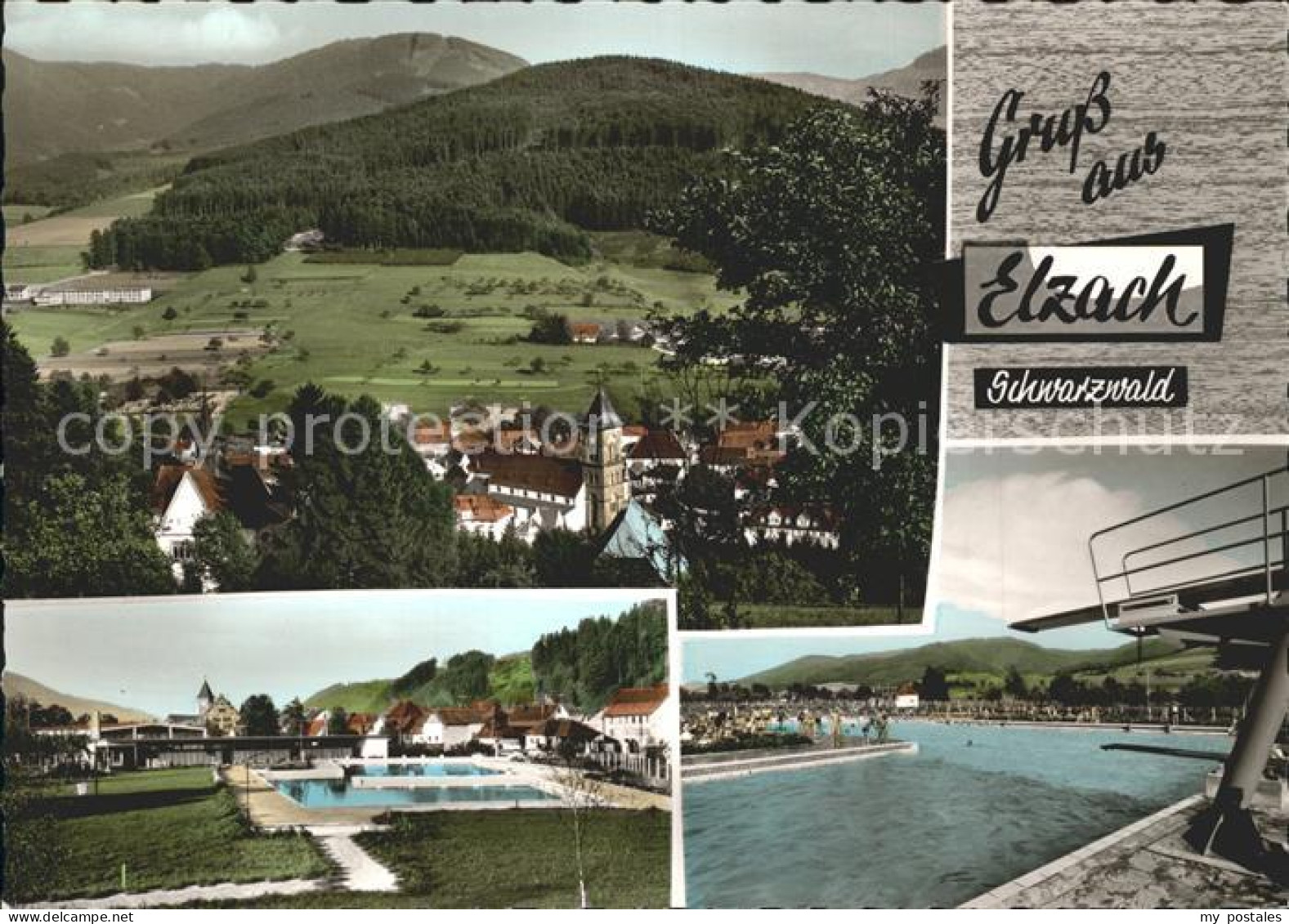 41968165 Elzach Panorama Kirche Schwimmbad Sprungturm Elzach - Elzach