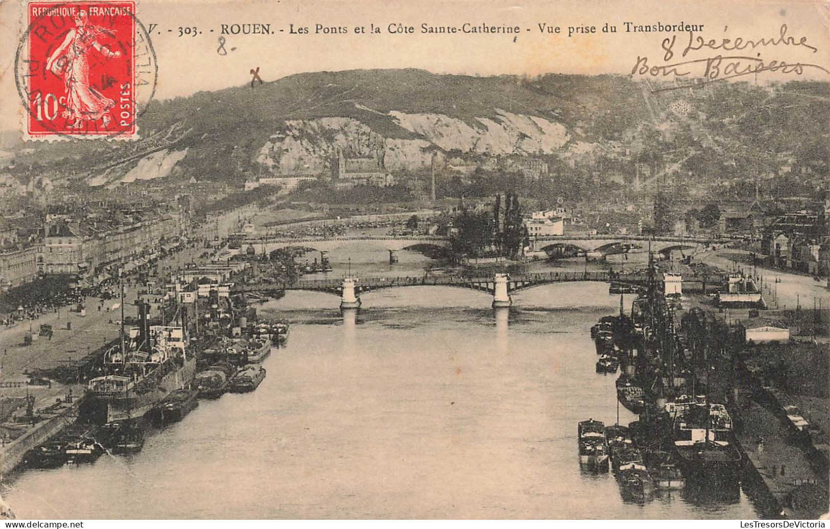 FRANCE - Rouen - Les Ponts Et La Côte Sainte Catherine - Vue Prise Du Transbordeur - Carte Postale Ancienne - Rouen