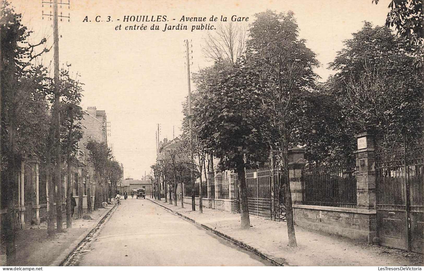 FRANCE - Houilles - Avenue De La Gare Et Entrée Du Jardin Public - Carte Postale Ancienne - Autres & Non Classés