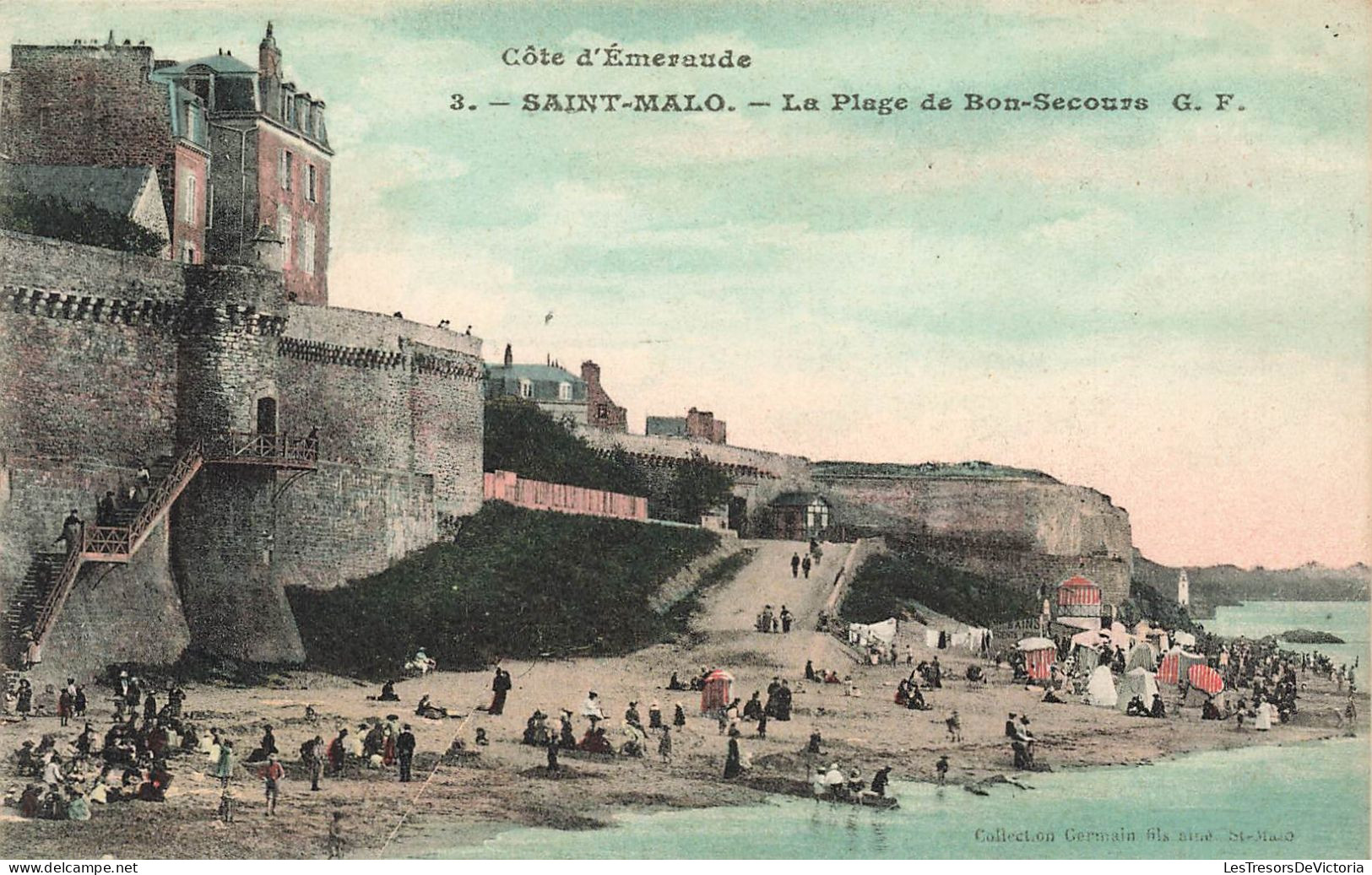 FRANCE - Saint Malo - La Plage De Bonsecours - G.F - Colorisé - Carte Postale Ancienne - Saint Malo