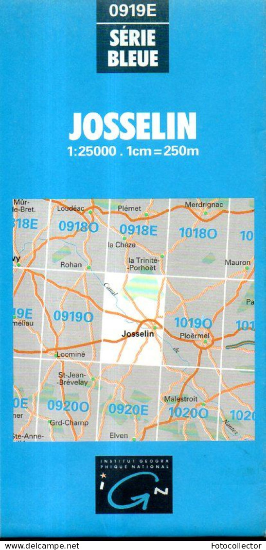 Carte IGN Josselin (56) édition 1987 - Topographical Maps